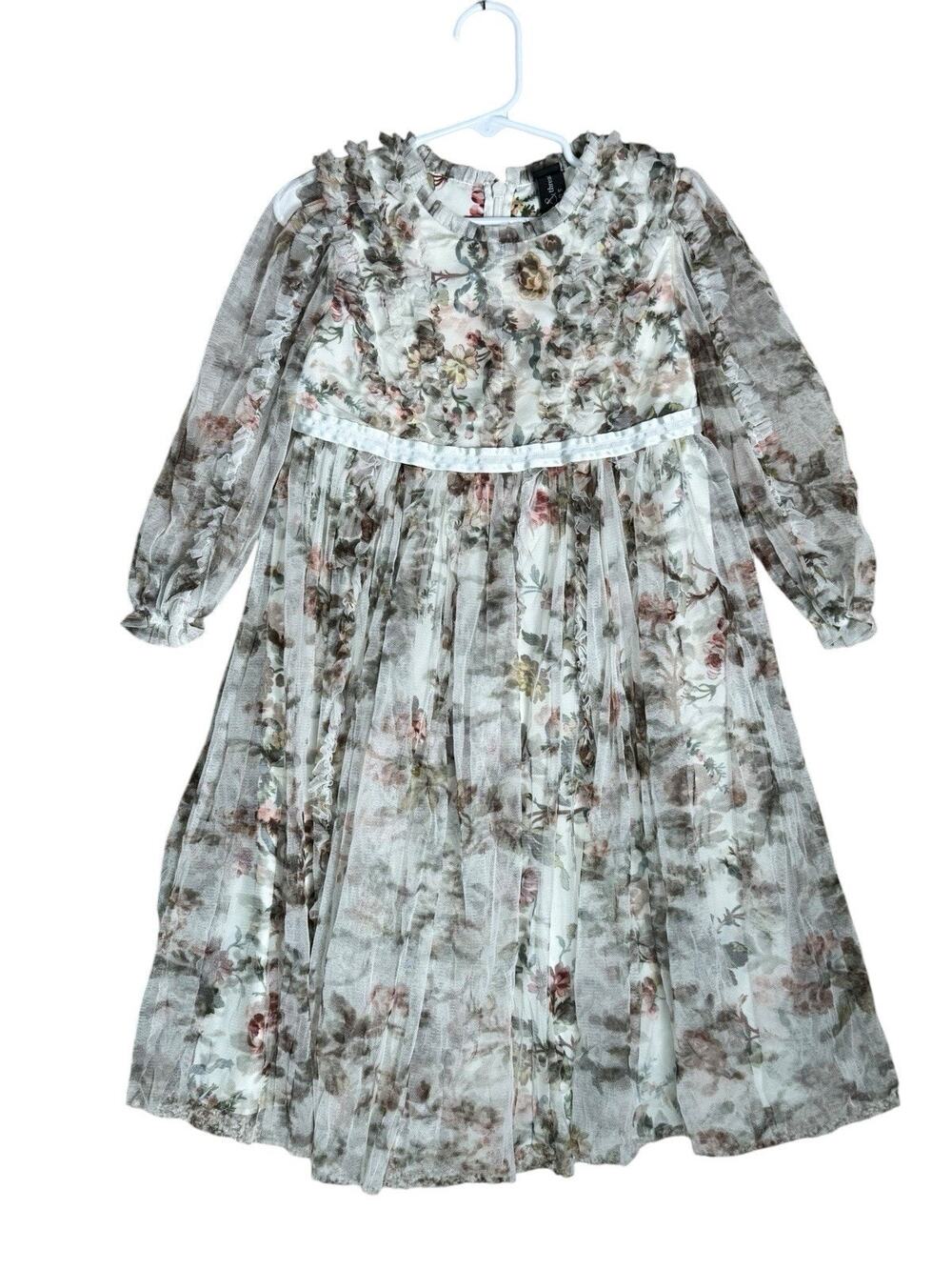 Needle & Thread Kids Sz 5 Yrs Garland Flora Dress Floral English Royal Elegance